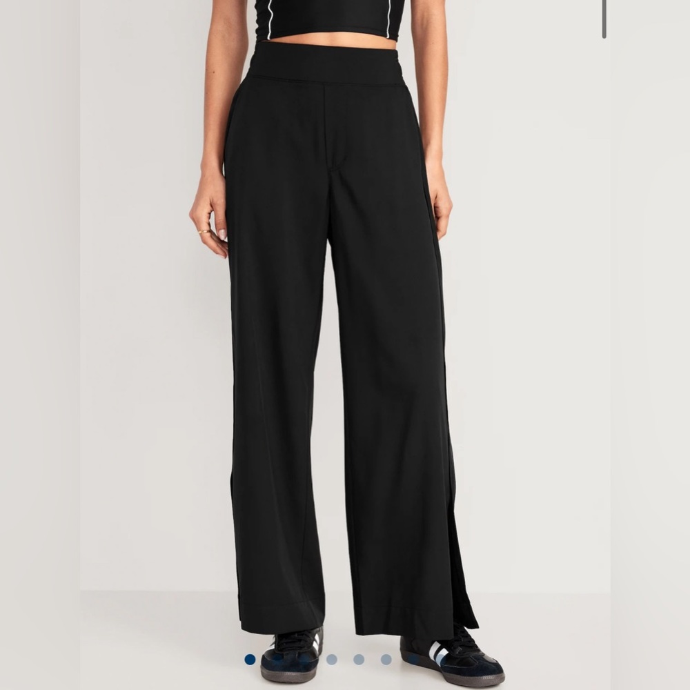 High-Waisted StretchTech Split-Hem Wide-Leg Pants for Women